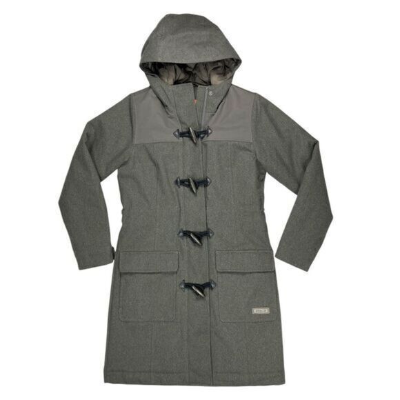 Merrell Select Dry Pea Coat XS Gray Insulated Winter Long Classic Elegant Jacket - Picture 1 of 16